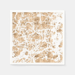 Rose gold messy marble graphic pattern napkin