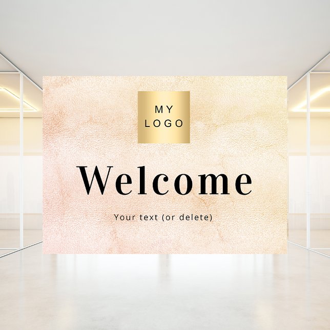 Rose gold metallic business logo welcome (Creator Uploaded)