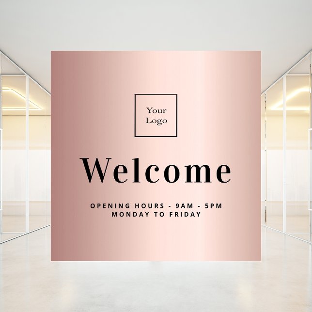 Rose gold metallic business logo welcome (Creator Uploaded)