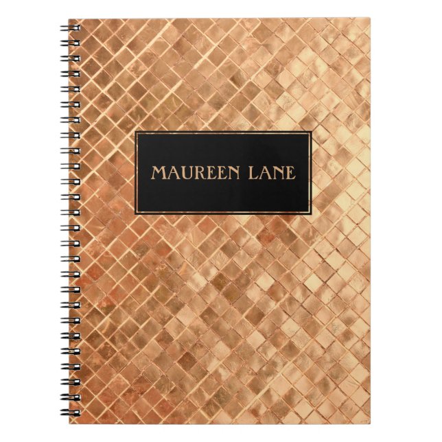 Rose Gold Metallic Look Custom Notebook (Front)