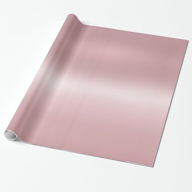 Rose Gold Metallic Look Elegant Gift Glossy Wrapping Paper (Unrolled)