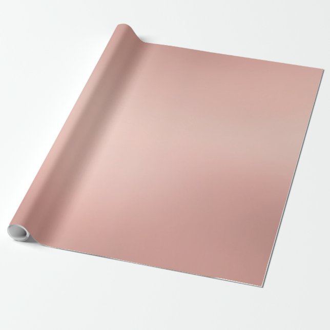 Rose Gold Metallic Look Elegant Glam Golden Modern Wrapping Paper (Unrolled)
