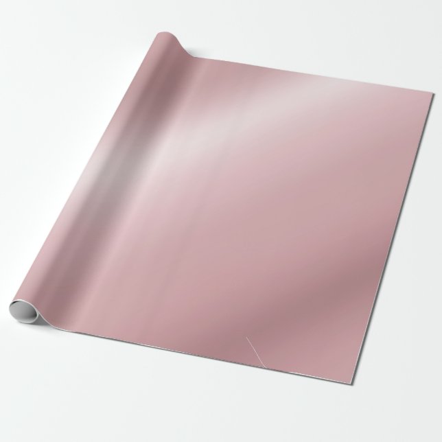 Rose Gold Metallic Look Elegant Template Gift Wrapping Paper (Unrolled)
