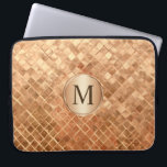 Rose Gold Metallic-Look Pattern with Monogram Laptop Sleeve<br><div class="desc">A unique rose gold metallic look tile pattern with coordinating monogram medallion and custom monogram that may be personalised to the monogram or text of your choice. If you wish to change the font or re-centre a new monogram, choose the "customise it" button and you're all set. Protect your laptop...</div>