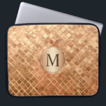 Rose Gold Metallic-Look Pattern with Monogram Laptop Sleeve<br><div class="desc">A unique rose gold metallic look tile pattern with coordinating monogram medallion and custom monogram that may be personalised to the monogram or text of your choice. If you wish to change the font or re-centre a new monogram, choose the "customise it" button and you're all set. Protect your laptop...</div>