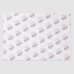 Rose gold metallic look Valentine heart love white Tissue Paper