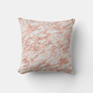 Rose Gold Metallic Marble Stone Rock Granite Cushion