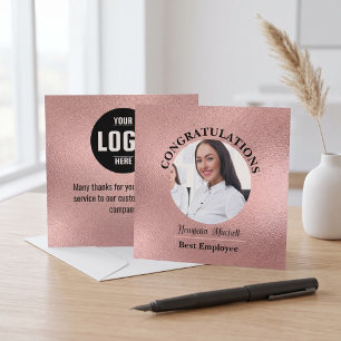 Rose Gold Metallic Photo Employee of the Month Invitation