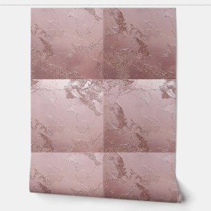 Rose Gold Metallic Plaster Tiles Wallpaper
