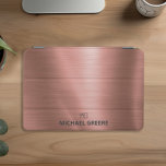 Rose Gold Metallic Professional iPad Mini Cover<br><div class="desc">This stylish iPad cover features a stunning rose gold metallic printed design, perfect for adding a touch of elegance to your device. The cover can be personalised with your monogram and name, making it uniquely yours. Designed for functionality, it can be easily folded into a stand, providing hands-free support for...</div>
