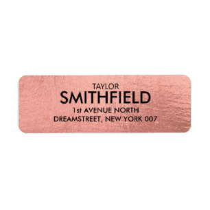 Rose Gold Metallic Return Address Label