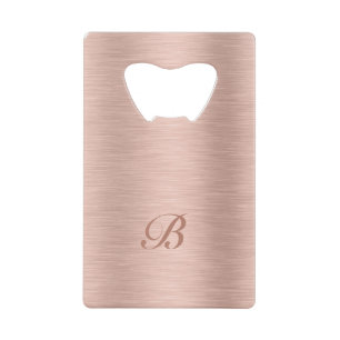 Rose Gold Metallic Texture Design Monogram