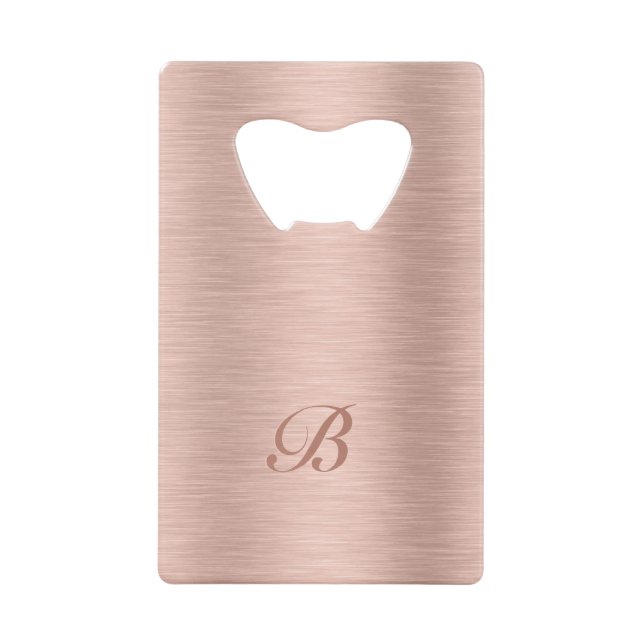 Rose Gold Metallic Texture Design Monogram (Front)
