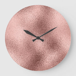 Rose Gold Metallic: Vintage Shine. Large Clock