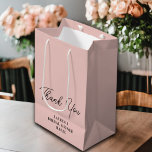 Rose Gold Minimalist Bridal Shower Thank You Medium Gift Bag<br><div class="desc">Make your bridal shower guests feel extra special with this elegant Rose Gold Minimalist Bridal Shower Thank You Gift Bag,  personalised with the bride's name and wedding date.</div>