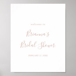 Rose Gold Minimalist Bridal Shower Welcome Poster