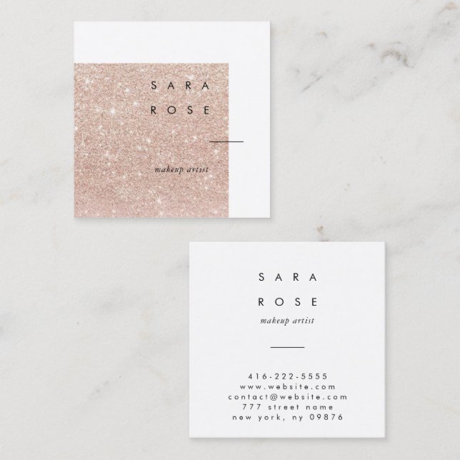 Rose Gold Minimalist Business Card (Front/Back)