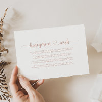 Rose Gold Minimalist Calligraphy Honeymoon Wish 