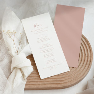 Rose Gold Minimalist Dinner Menu