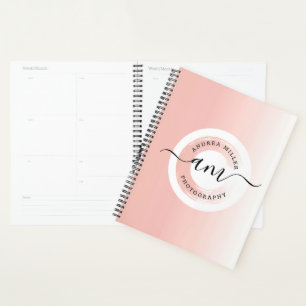 Rose Gold Minimalist Elegant Logo Personalised Planner