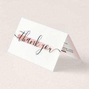Rose Gold Minimalist Logo Customer Thank You Card