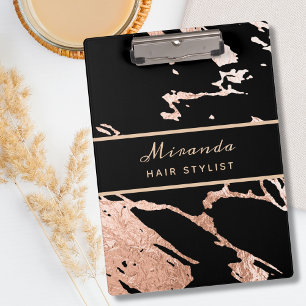 Rose Gold Minimalist Luxury Pink Marble Pattern Clipboard