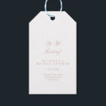 Rose Gold Minimalist Sip Sip Hooray Bridal Shower  Gift Tags<br><div class="desc">These rose gold minimalist sip sip hooray bridal shower gift tags are perfect for a modern wedding shower. The simple and elegant design features classic and fancy script typography in rose gold.</div>