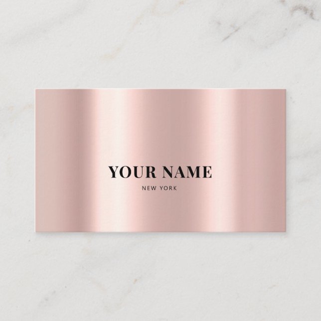 Rose Gold Minimalist Sleek Elegant Business Cards (Front)