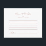 Rose Gold Minimalist Wedding Advice Card<br><div class="desc">This rose gold minimalist wedding advice card is perfect for a modern wedding. The design features a beautiful font in rose gold . These cards are perfect for a wedding, bridal shower, baby shower, graduation party & more. Personalise the cards with the names of the bride and groom, parents-to-be or...</div>