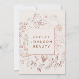 Rose Gold Modern Botanical Blush Personalised Card