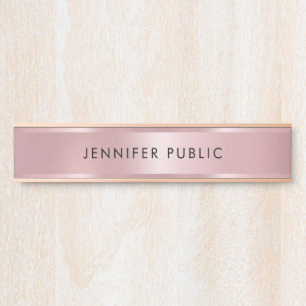 Rose Gold Modern Elegant Glamour Template Door Sign
