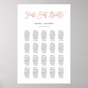 Rose Gold Modern Fairytale Wedding Seating Chart