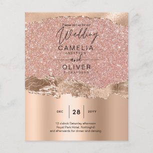 Rose Gold Modern Glamour Wedding Invite Flyer