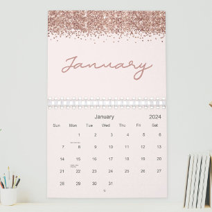 Rose Gold Modern Minimalist 2025 Calendar