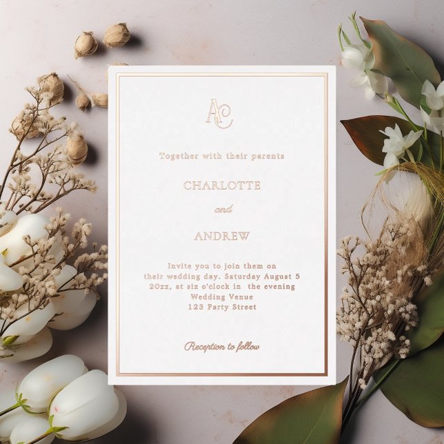 Rose gold modern monogram luxury wedding (Creator Uploaded)