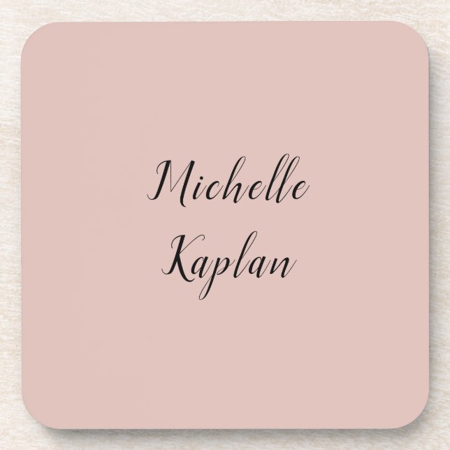 Rose Gold Modern Professional Exclusive Name Coaster (Front)