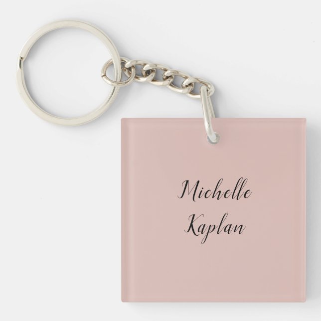 Rose Gold Modern Professional Exclusive Name Key Ring (Front)