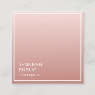 Rose Gold Modern Simple Design Elegant Template Square Business Card