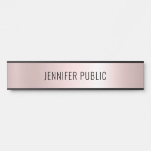 Rose Gold Modern Simple Template Home Long Door Sign