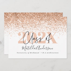 Rose gold modern stylish graduation party invite