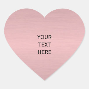 Rose Gold Modern Trendy Custom Add Your Text Black Heart Sticker