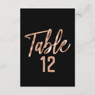 Rose Gold Modern Typography Wedding Table Numbers