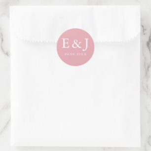 Rose Gold Monogram Classic Round Sticker