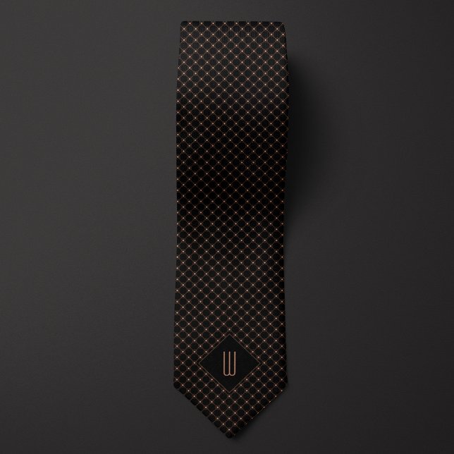 Rose Gold Monogram Diamond Pattern Neck Tie (Creator Uploaded)