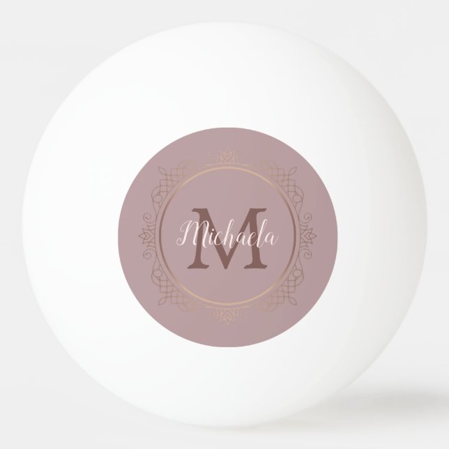 Rose Gold Monogram Elegant Modern Template Ping Pong Ball (Front)