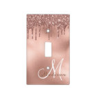 Rose gold Monogram Glitter Drips Pretty Girly