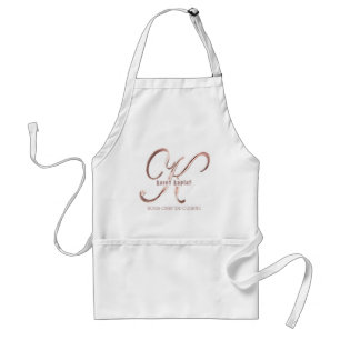Rose Gold Monogram K with Name and Your Text Standard Apron