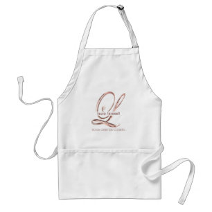 Rose Gold Monogram L with Name and Your Text Standard Apron