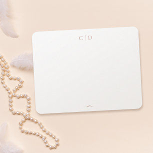 Rose Gold Monogram Personalised Stationery Card