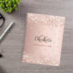 Rose gold monogram pink script 2025 planner<br><div class="desc">A rose gold background with rose gold and pink confetti.  Personalise and add your monogram initials,  name and a title/year 20XX (or any year)  Your monogram initials as a pattern on the background.</div>